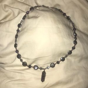 Amethyst and purple Freshwater pearl necklace